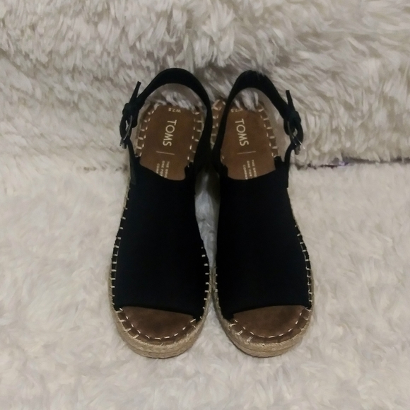 2×$40 Toms Black Oxford Woman's Monica Wedges - Picture 6 of 11